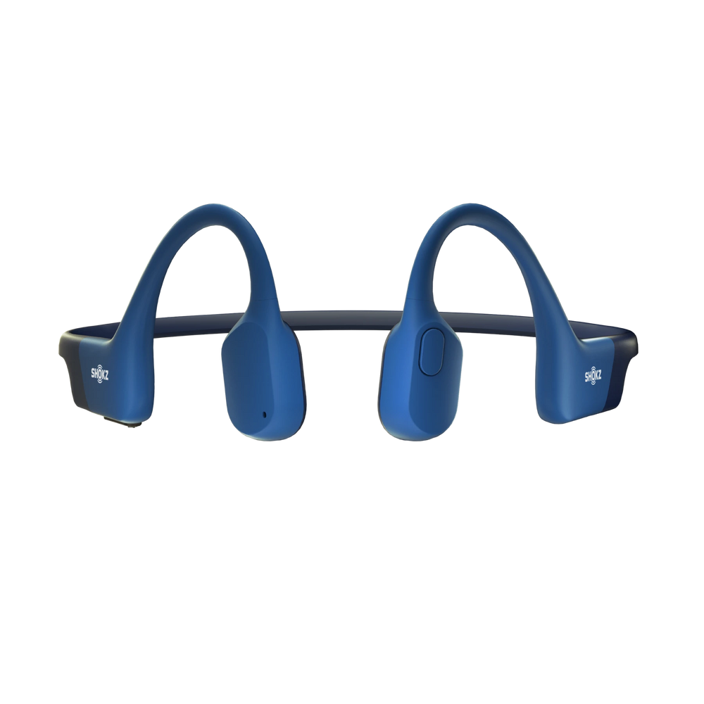 Shokz OpenRun Blau - Knochenschall Kopfhörer, Open-Ear Bone Conduction Wireless Headphones
