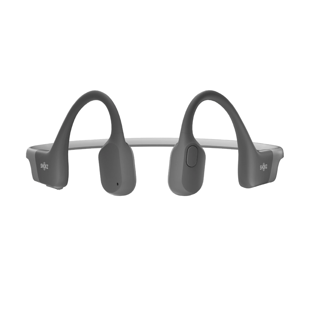 Shokz OpenRun Grau - Knochenschall Kopfhörer, Open-Ear Bone Conduction Wireless Headphones