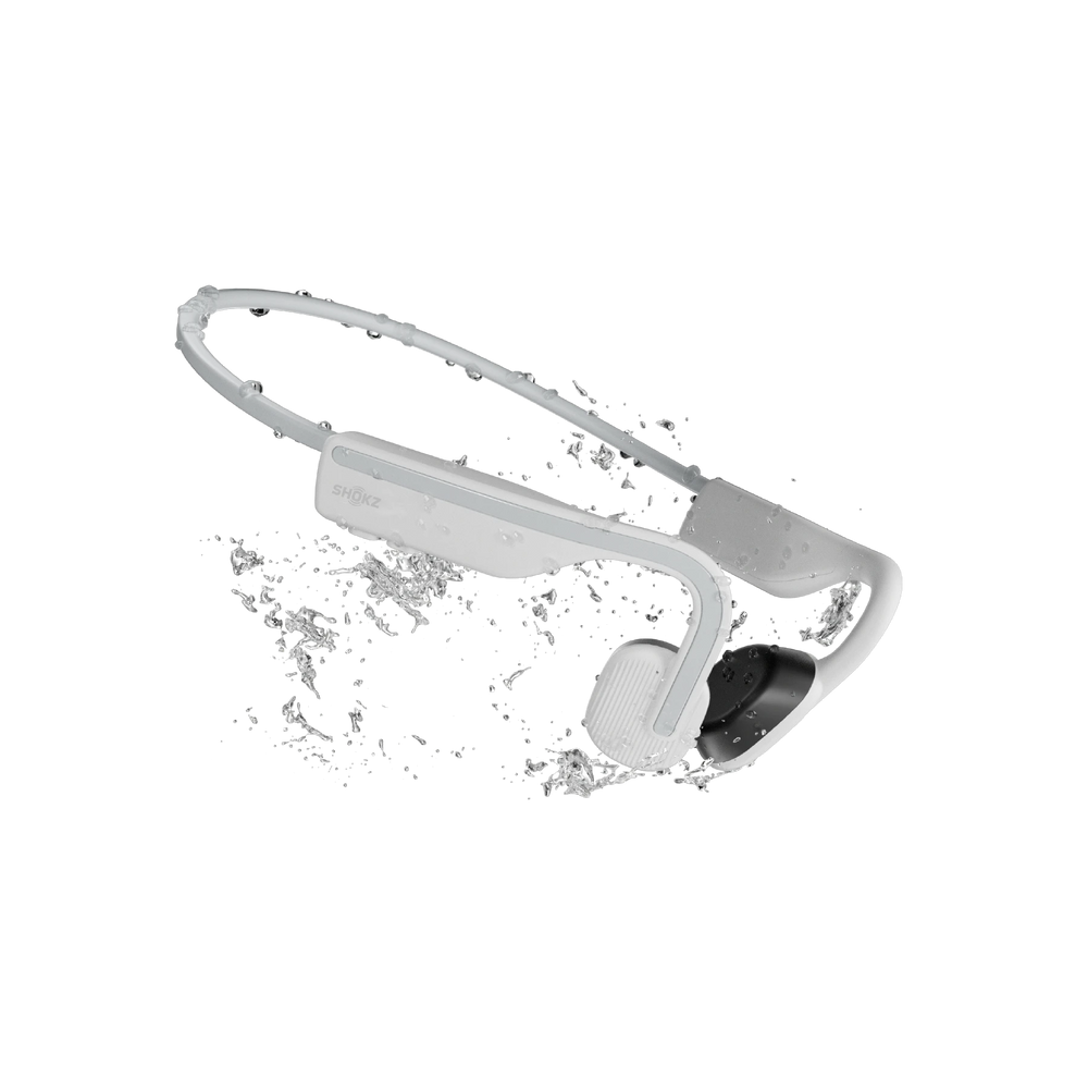 Shokz OpenMove Alpinweiß - Knochenschall Kopfhörer, Wasserdicht Staubdicht Sport Kopfhörer, Open-Ear Bone Conduction Wireless Headphones